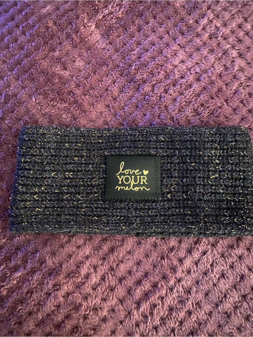 NWOT! Love Your Melon Navy Metallic Knit Headband